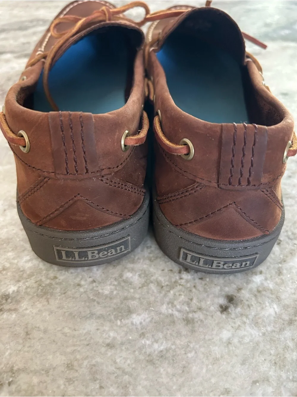 L.L. Bean Men's Brown Leather Boat Shoes -  Size 10.5